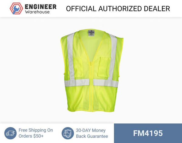 ML Kishigo Flame Resistant Self Extinguishing Mesh Vest - 5XLarge - Lime - FM4195