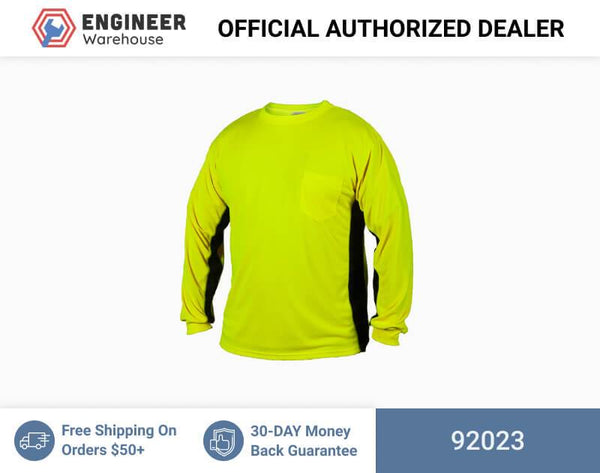 ML Kishigo Non-ANSI T-Shirts Premium Black Series Long Sleeve T-Shirt - 3XLarge - Lime - 92023