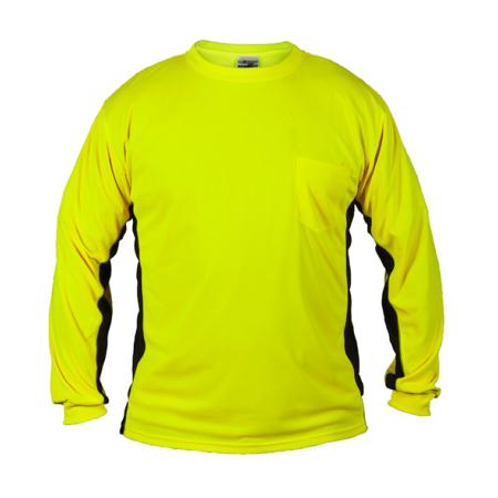 ML Kishigo Non-ANSI T-Shirts Premium Black Series Long Sleeve T-Shirt - Large - Lime - 9202L