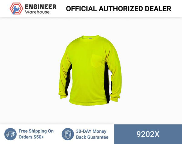 ML Kishigo Non-ANSI T-Shirts Premium Black Series Long Sleeve T-Shirt - XLarge - Lime - 9202X