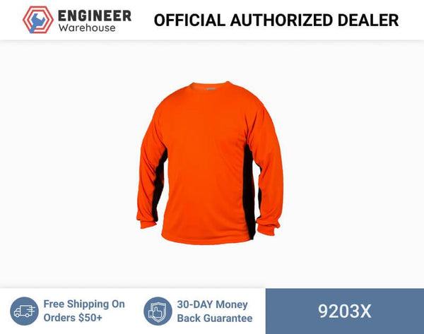 ML Kishigo Non-ANSI T-Shirts Premium Black Series Long Sleeve T-Shirt - XLarge - Orange - 9203X