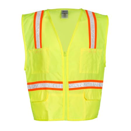 ML Kishigo Non-ANSI Economy Multi-Pocket Surveyors Vest Medium (Lime) - 1092M