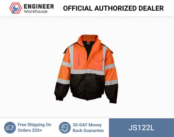 ML Kishigo Outerwear Economy Bomber Jacket - Large - Orange - JS122L