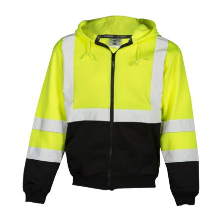 ML Kishigo Outerwear Hoodie Sweatshirt with Zipper - 3XLarge - Lime - JS1023