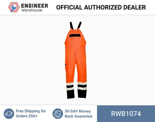 ML Kishigo Rainwear Premium Black Series Rainwear - 4XLarge-5XLarge - Orange Bib - RWB1074