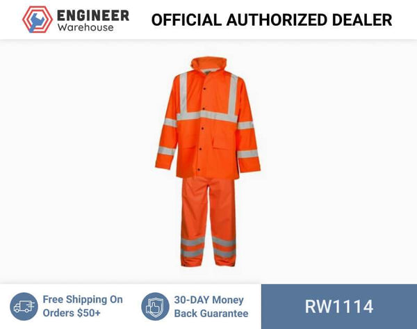 ML Kishigo Rainwear Rainwear Set - Economy - 4XLarge-5XLarge - Orange Jacket/Pant - RW1114