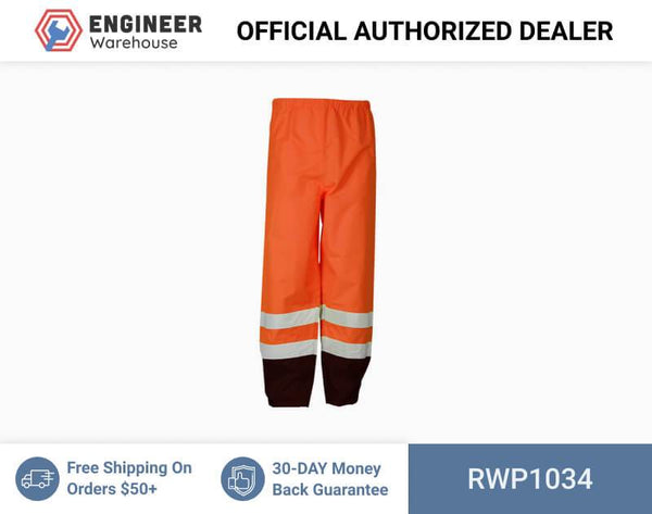 ML Kishigo Rainwear Storm Cover Rainwear - 4XLarge-5XLarge - Orange Pants - RWP1034