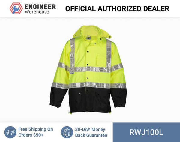 ML Kishigo Rainwear Storm Stopper Pro Rainwear - Large-XLarge - Lime Jacket - RWJ100L