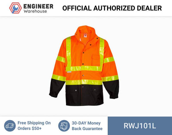 ML Kishigo Rainwear Storm Stopper Pro Rainwear - Large-XLarge - Orange Jacket - RWJ101L
