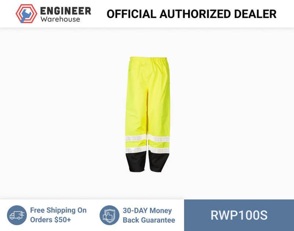 ML Kishigo Rainwear Storm Stopper Pro Rainwear - Small-Medium - Lime Pants - RWP100S