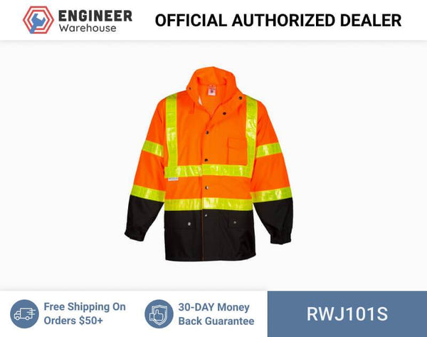 ML Kishigo Rainwear Storm Stopper Pro Rainwear - Small-Medium - Orange Jacket - RWJ101S
