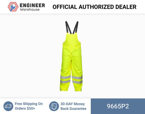 ML Kishigo Rainwear Storm Stopper Rainwear - 2XLarge-3XLarge - Lime Bib - 9665P2