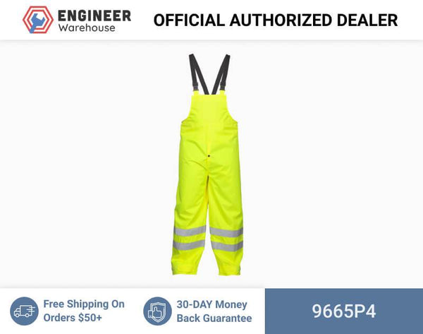 ML Kishigo Rainwear Storm Stopper Rainwear - 4XLarge-5XLarge - Lime Bib - 9665P4
