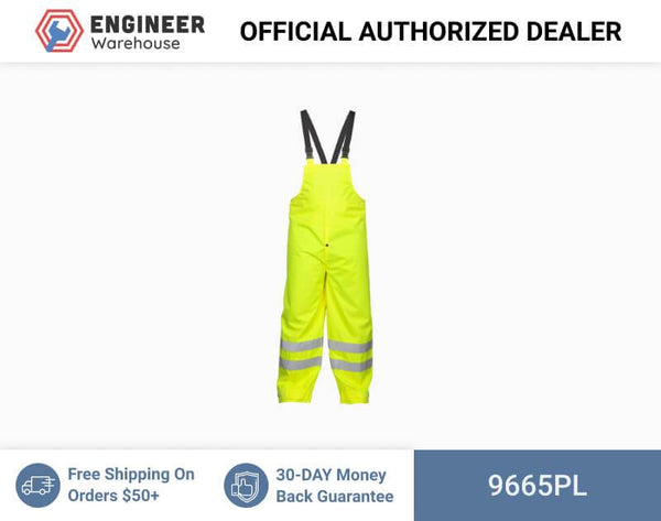 ML Kishigo Rainwear Storm Stopper Rainwear - Large-XLarge - Lime Bib - 9665PL