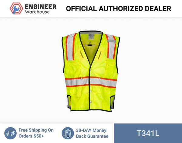 ML Kishigo Specialty Vests Fall Protection Vest - Large-XLarge - Lime - T341L