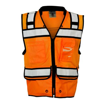 ML Kishigo Surveyor Vests High Performance Surveyors Zipper Vest- Class 2 - XLarge - Orange - S5005X