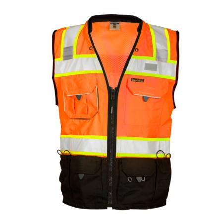 ML Kishigo Surveyor Vests Premium Black Series Surveyors Vest - 2XLarge - Orange - S50032