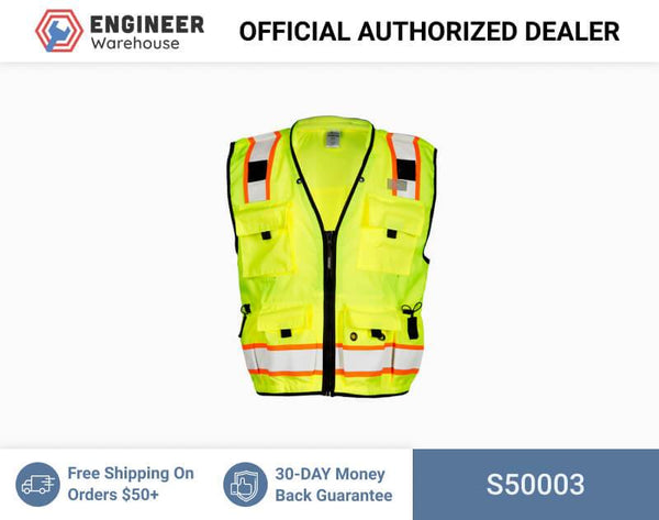 ML Kishigo Surveyor Vests Professional Surveyors Vest - Class 2 - 3XLarge - Lime - S50003