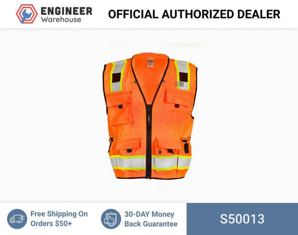 ML Kishigo Surveyor Vests Professional Surveyors Vest - Class 2 - 3XLarge - Orange - S50013