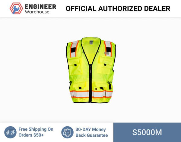 ML Kishigo Surveyor Vests Professional Surveyors Vest - Class 2 - Medium - Lime - S5000M