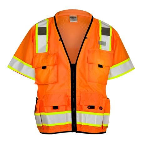ML Kishigo Surveyor Vests Professional Surveyors Vest - Class 3 - 2XLarge - Orange - S50112