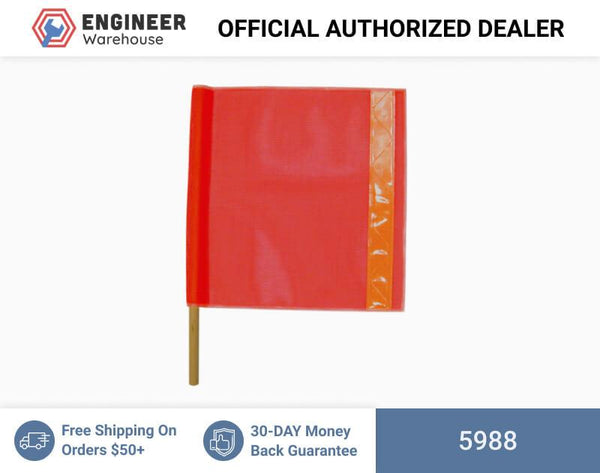 ML Kishigo Heavy-Duty Warning Flag w/ Orange Prismatic Tape - 5988