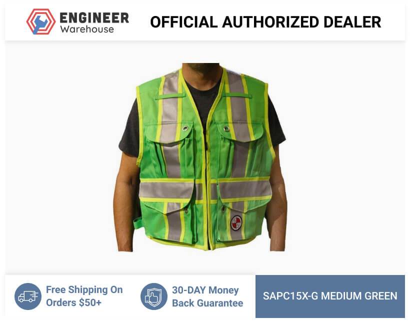 Buy Safety Apparel Party Chief Survey Vest Class Medium (Green) PC15X