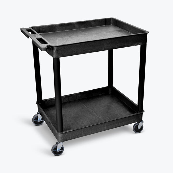 Luxor 32" x 24" 2-Shelf Large Tub Cart (Black) - TC11-B