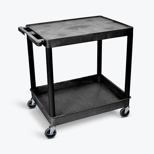 Luxor 32" x 24" 2-Shelf Large Tub Cart (Black) - TC21-B
