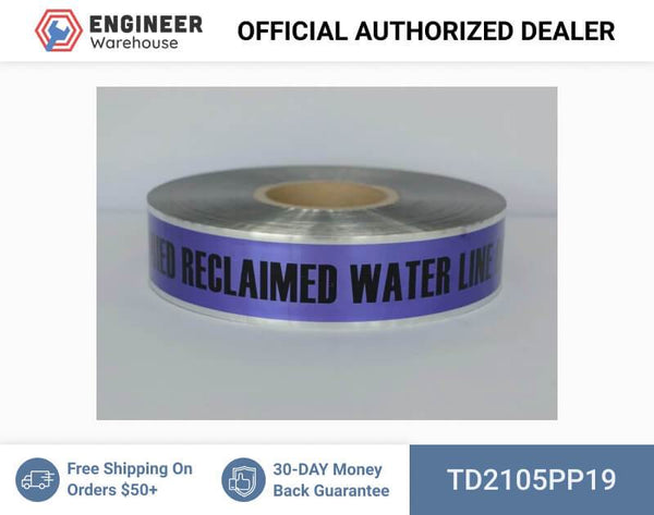 Trinity Tape Detectable Tape - Caution Buried Reclaimed Water Line Below - Purple - 5 Mil - 2" x 1000' - D2105PP19