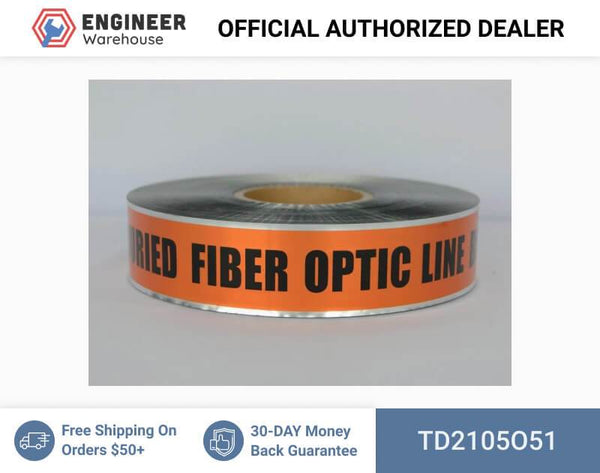 Trinity Tape Detectable Tape - Cauton Buried Fiber Optic Line Below - Orange - 5 Mil - 2" x 1000' - D2105O51