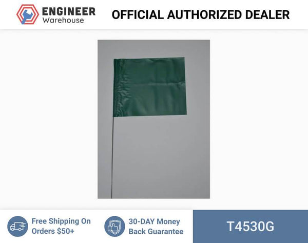 Trinity Tape Marking Flags - Green - 4" x 5" - 30" wire - 4530G