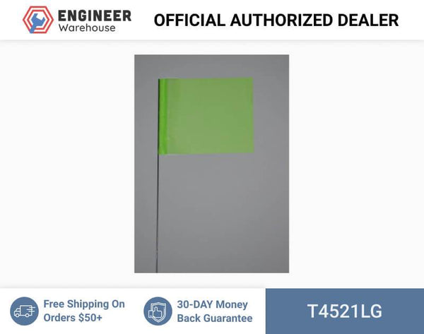 Trinity Tape Marking Flags - Lime Glo - 4"x 5" - 21" wire - 4521LG