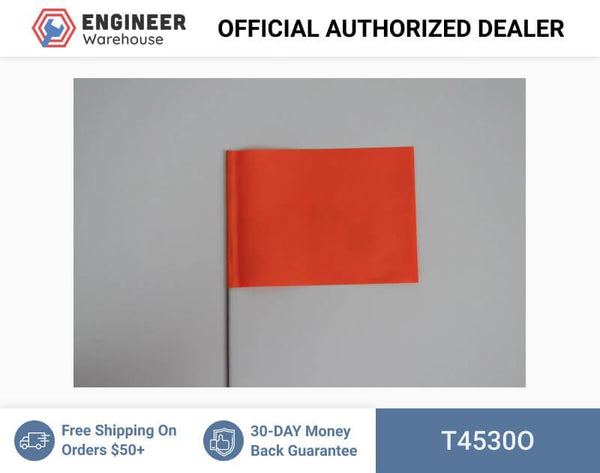 Trinity Tape Marking Flags - Orange - 4" x 5" - 30" wire - 4530O