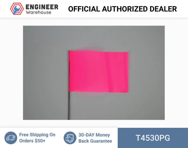 Trinity Tape Marking Flags - Pink Glo - 4" x 5" - 30" wire - 4530PG
