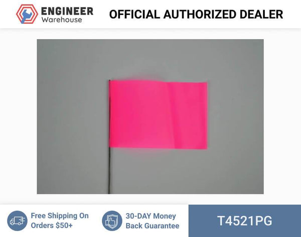 Trinity Tape Marking Flags - Pink Glo - 4"x 5" - 21" wire - 4521PG
