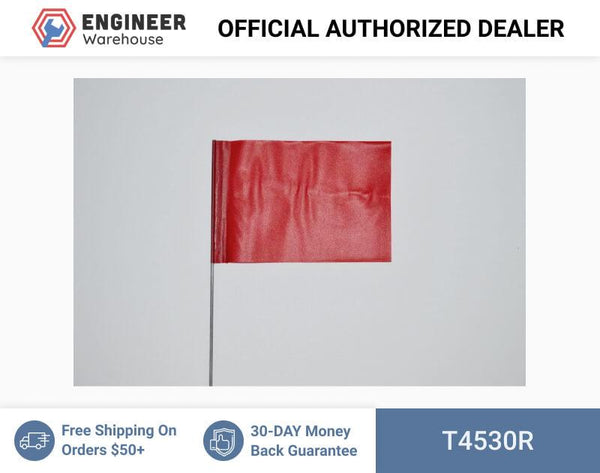 Trinity Tape Marking Flags - Red - 4" x 5" - 30" wire - 4530R
