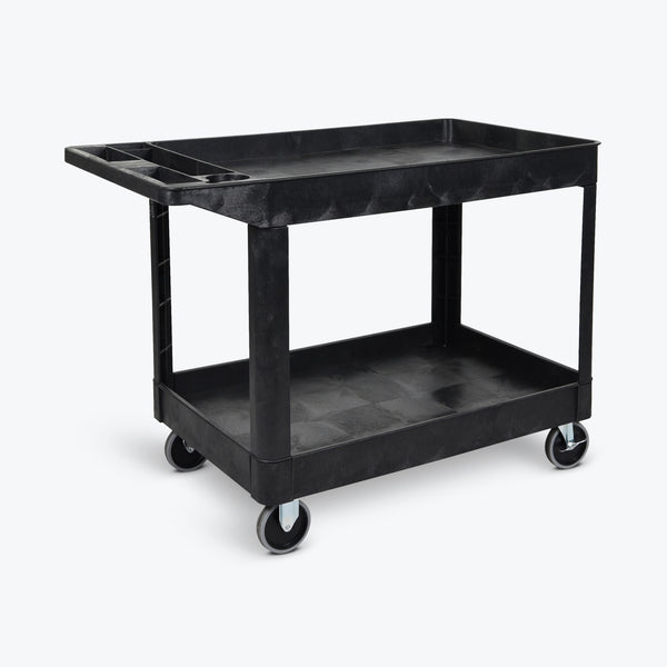 Luxor 2-Shelf Heavy-Duty Utility Cart with 5" Heavy-Duty casters (Black) - XLC11-B