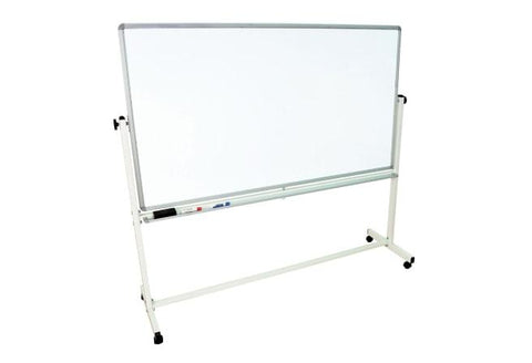 Luxor Mobile Double Sided Magnetic Whiteboard 96x40,White board and Silver  Frame