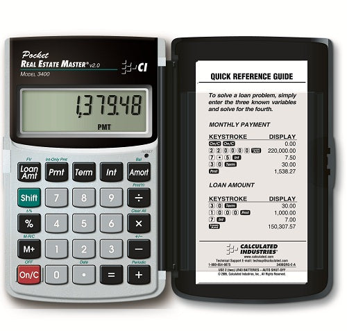 Calculated Industries Pocket Real Estate Master Residential Finance Calculator - 3400