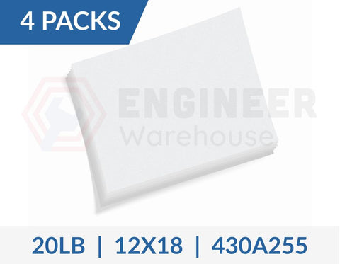 Dietzgen 12" x 18" Sheets 430 20LB Engineering Bond Paper - 4 Packs per Carton - 430A255