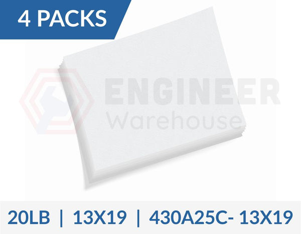Dietzgen 13" x 19" Sheets 430 20LB Engineering Bond Paper - 4 Packs per Carton - 430A25C-13X19