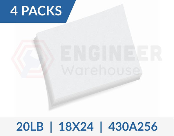 Dietzgen 18" x 24" Sheets 430 20LB Engineering Bond Paper - 4 Packs per Carton - 430A256