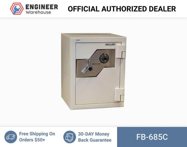 Hollon Safe Oyster Series 27" x 21 1/8" x 20 3/8" Fire and Burglary Safe (White) - FB-685C