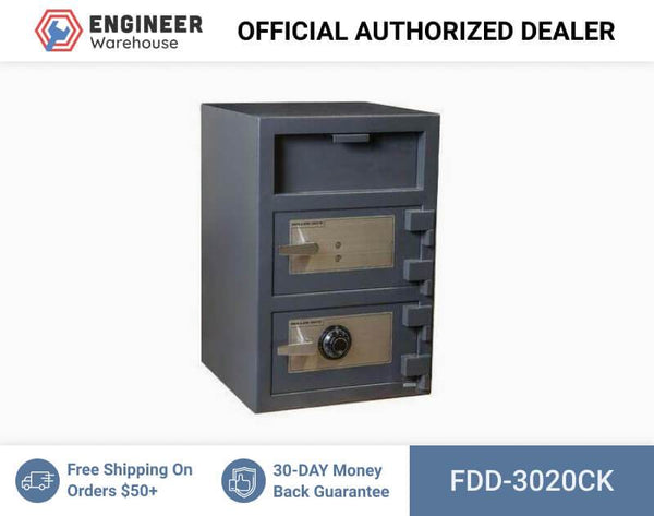 Hollon Safe 30" x 20" x 20" Double Door Depository Safe (Gray) - FDD-3020CK