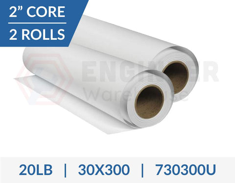 Dietzgen 30" x 300' 730 20LB Inkjet Bond Paper - 2 Rolls per Carton - 730300U