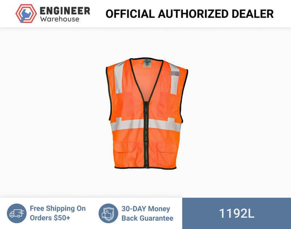 ML Kishigo Class 2 Vests 6 Pocket Mesh Vest - Economy - Large-XLarge - Orange - 1192L