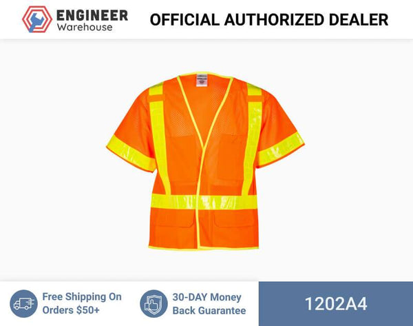 ML Kishigo Class 3 Vests Oralite Mesh Vest - 4XLarge - Orange - 1202A4