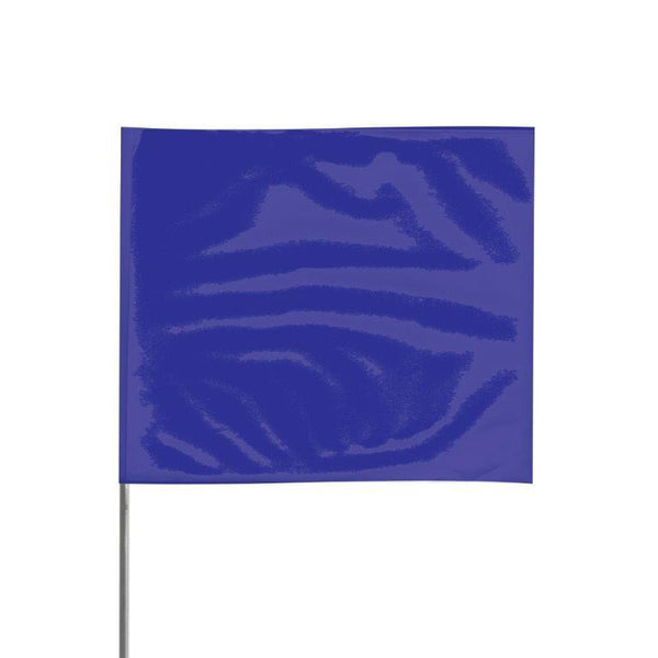 Presco 4" x 5" Marking Flag with 18" Wire Staff (Blue) - Pack of 1000 - 4518B