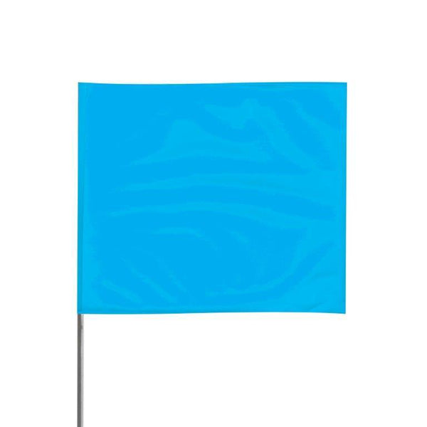 Presco 4" x 5" Marking Flag with 21" Wire Staff (Blue Glo) - Pack of 1000 - 4521BG